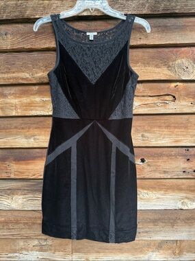 Ecote mini dress velvet lace detail